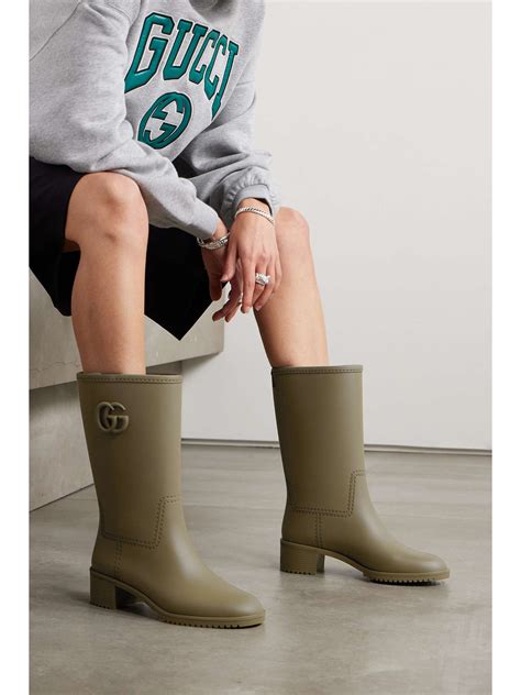 GUCCI Stanley embellished rubber rain boots .